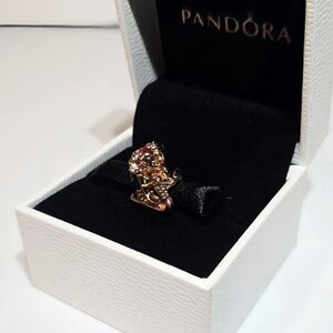 Pandora Disney Mickey & Minnie Sleigh Ride Rose Gold Charm Accessory W/ Box